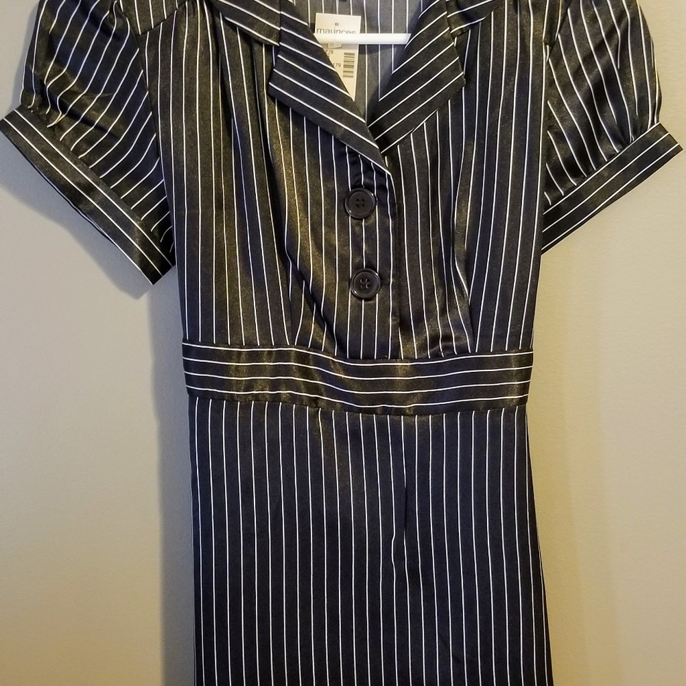 Maurice's Short Sleeve Striped Tie Back SM